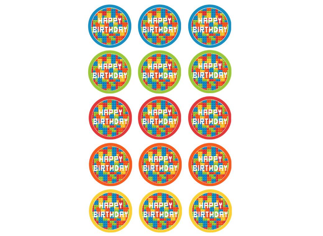 Edible Icing Images - Block Party Cupcakes