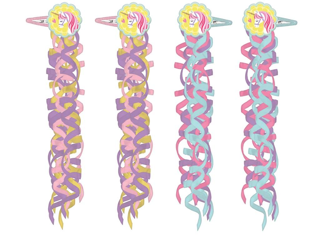 Magical Unicorn Hair Clips 4pk
