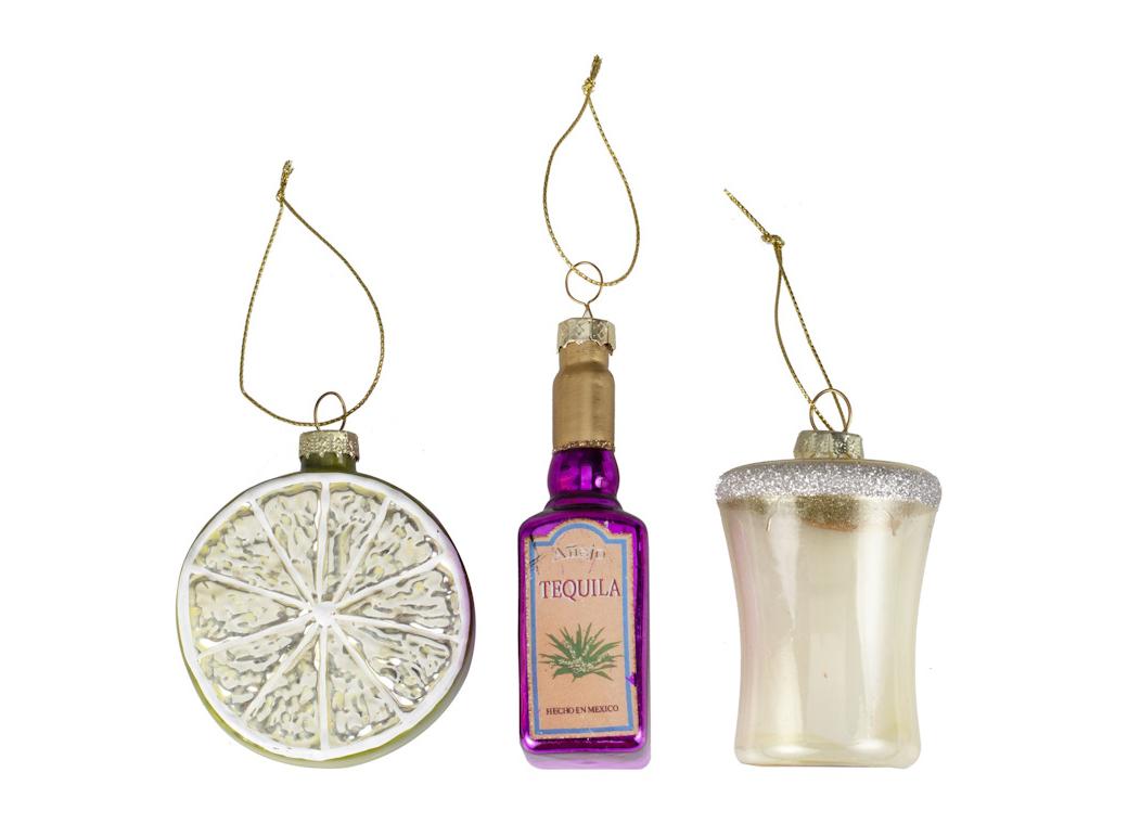 Merry & Bright Tequila Tree Decorations Set of 3