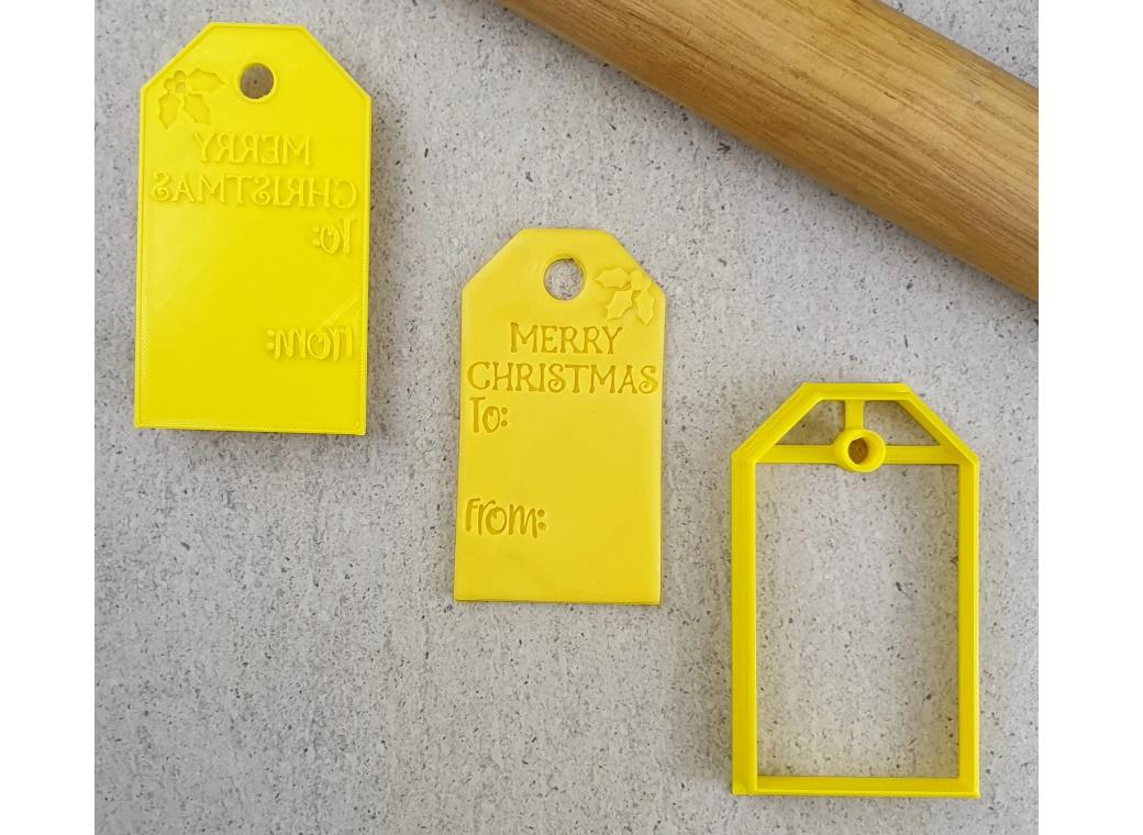 Merry Christmas Gift Tag Embosser & Cutter Set