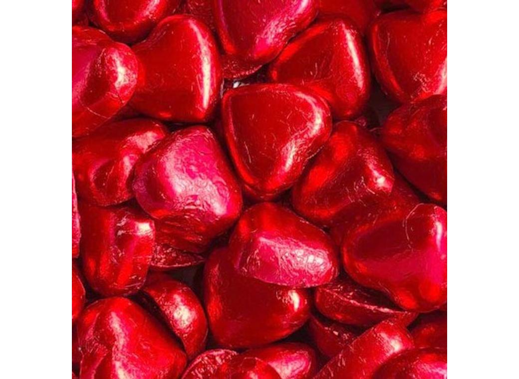 Milk Chocolate Hearts 10pk - Red