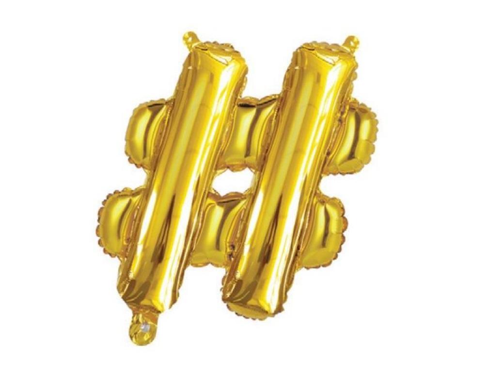 Mini Gold Foil Balloon - # Symbol