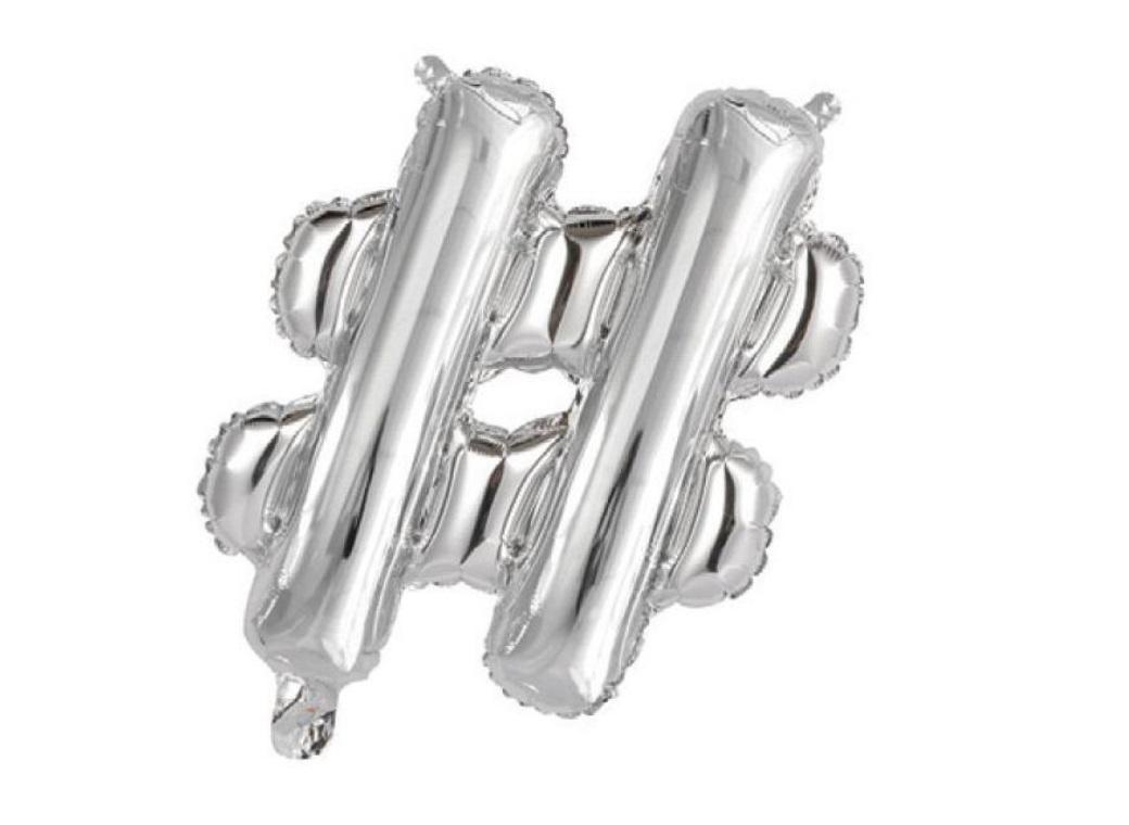 Mini Silver Foil Balloon - # Symbol