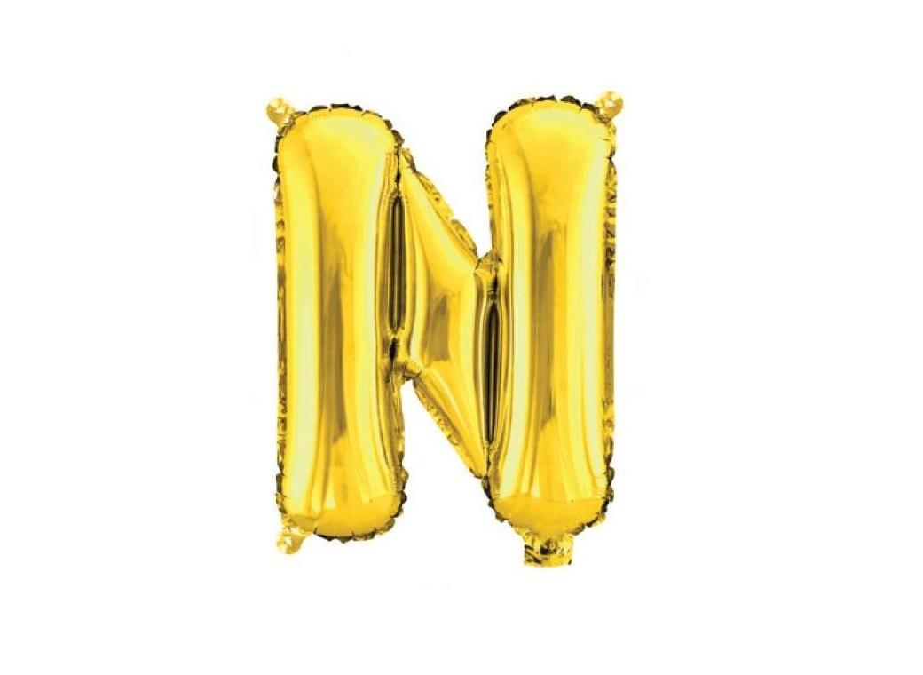 Mini Gold Foil Balloon - Letter N
