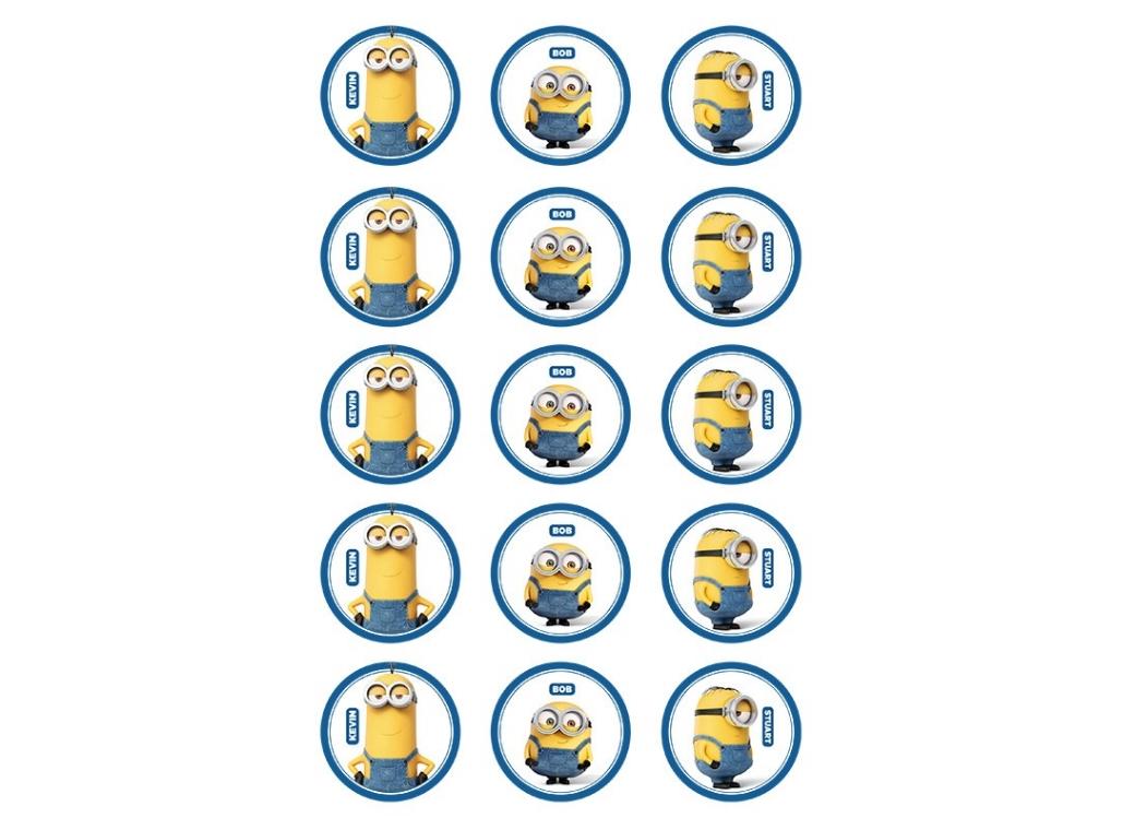 Edible Icing Cupcake Images - Minions