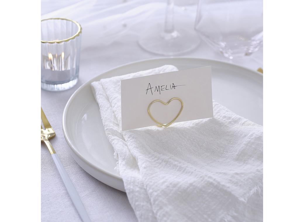 Modern Luxe Gold Metal Heart Place Card Holders 6pk – Sweet Pea Parties