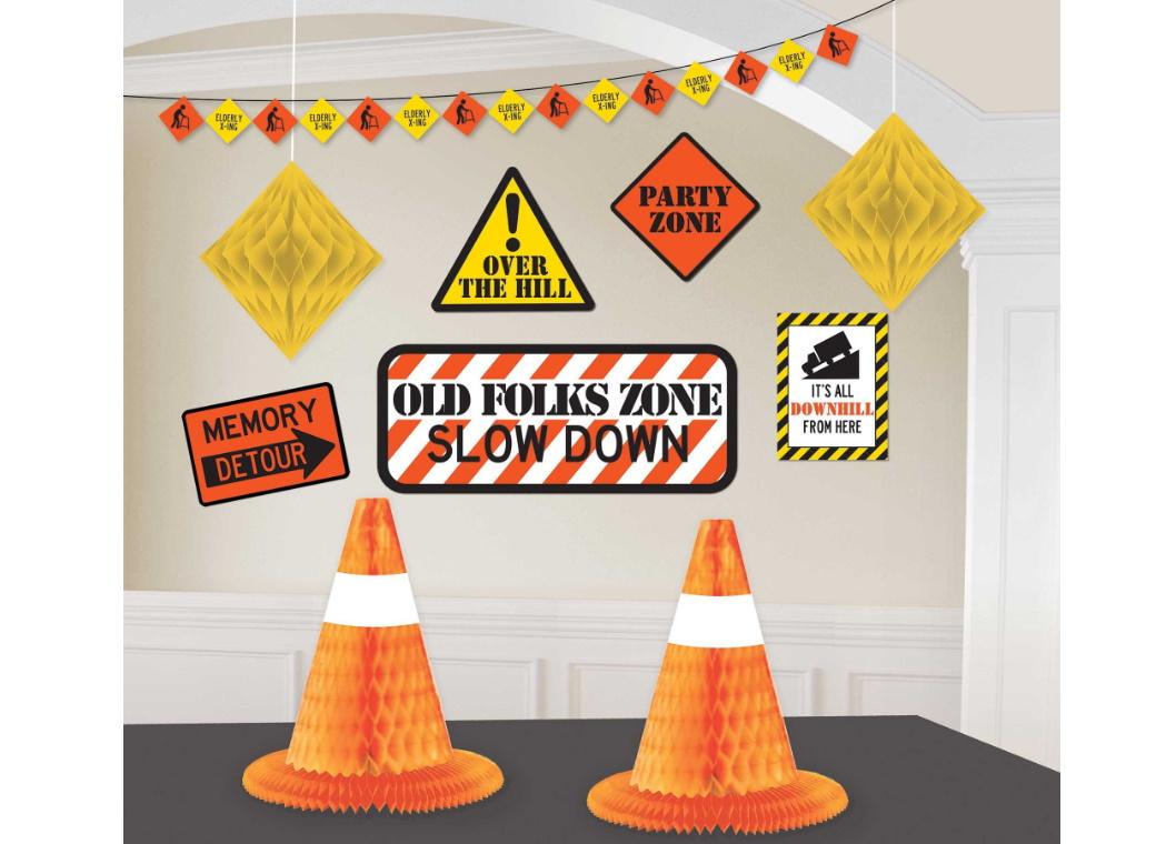 Over The Hill Construction Room Decorating Kit