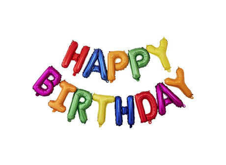 Rainbow Happy Birthday Foil Letter Balloons