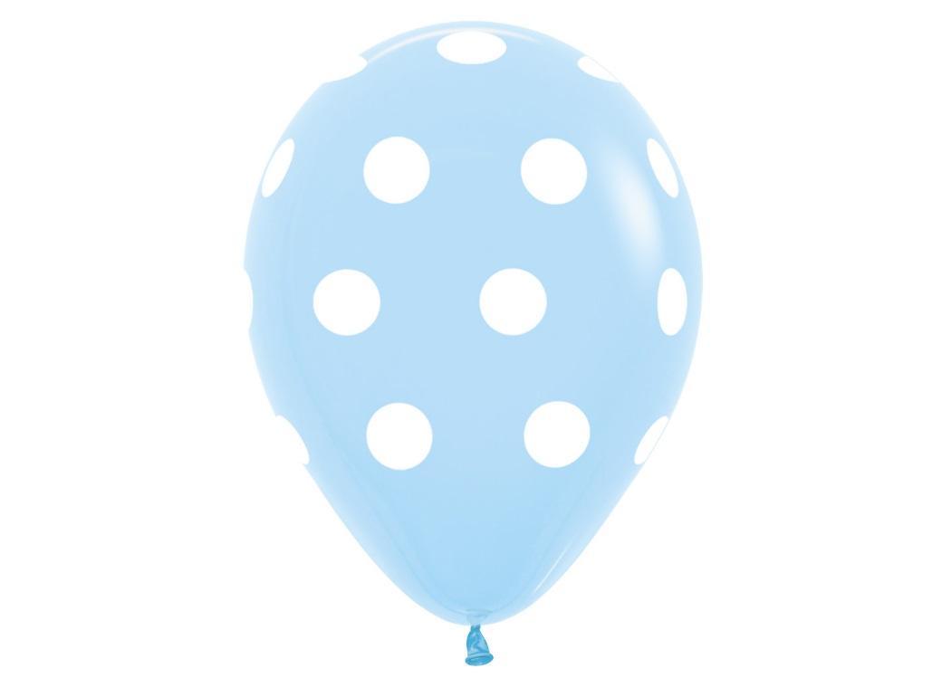 Pastel Blue Polka Dot Balloons 12pk