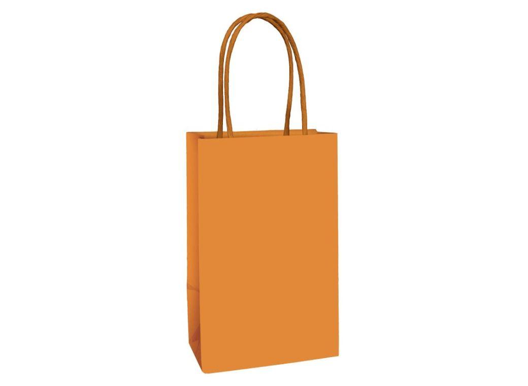 Paper Kraft Treat Bags 8pk - Pumpkin Orange