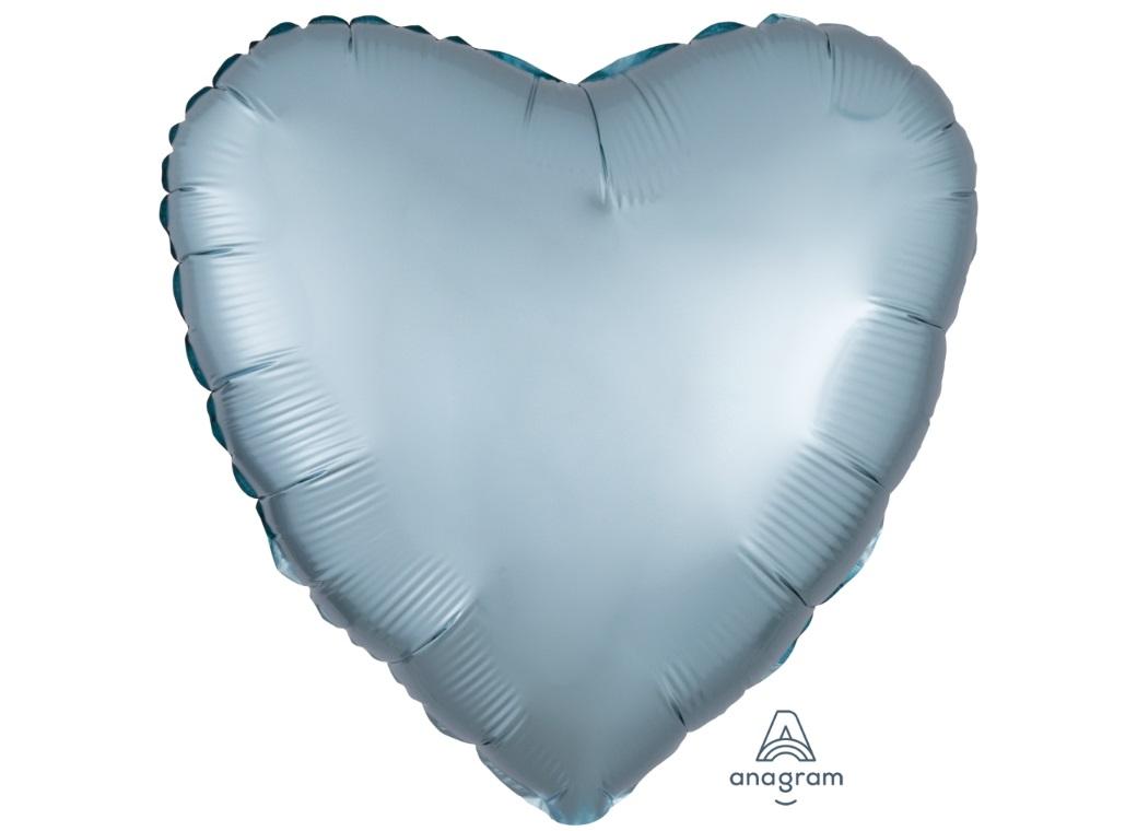 Heart Shaped Foil Balloon - Satin Luxe Pastel Blue