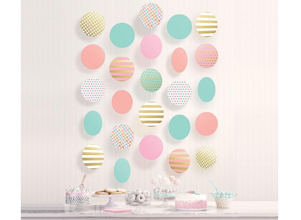 Pastel & Gold Hanging String Decorations