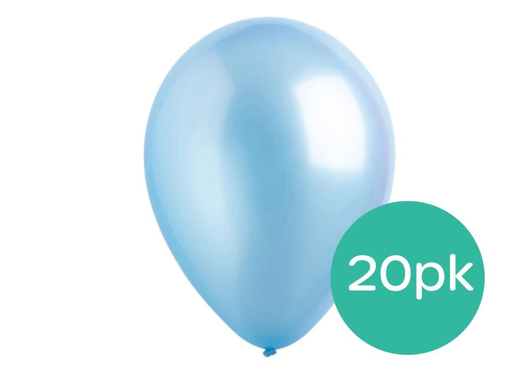 Value Balloons 20pk - Pearl Baby Blue