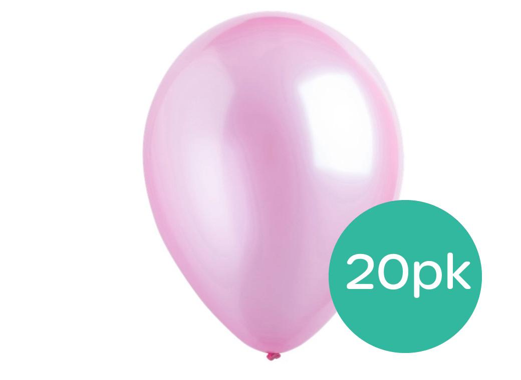 Value Balloons 20pk - Pearl Baby Pink