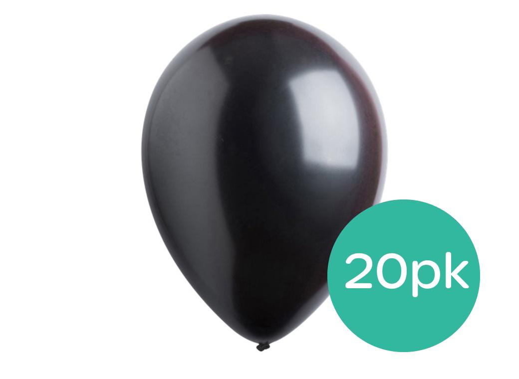 Value Balloons 20pk - Pearl Black