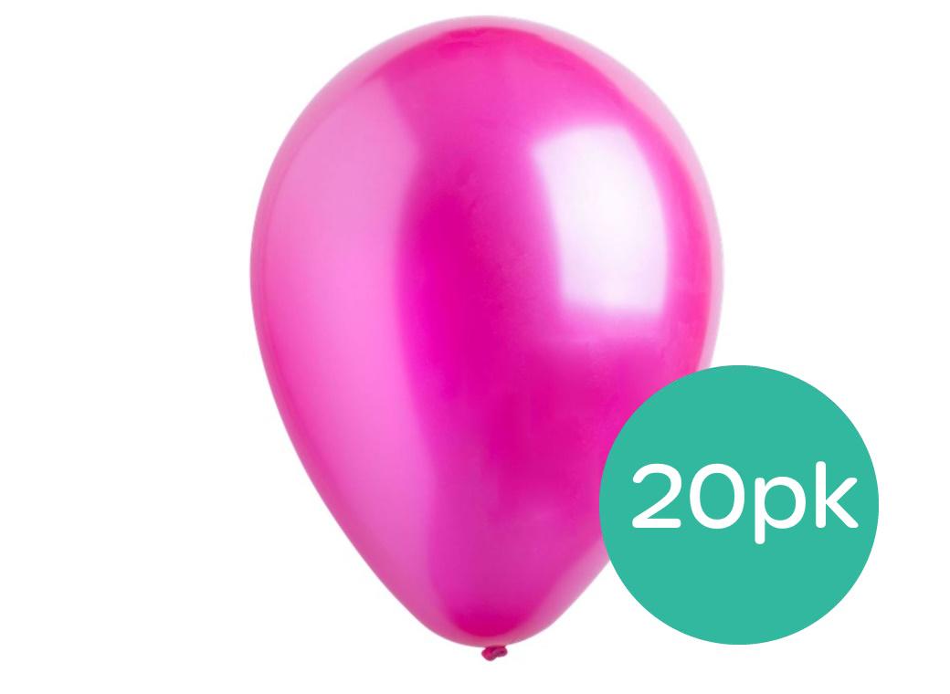 Value Balloons 20pk - Pearl Hot Pink