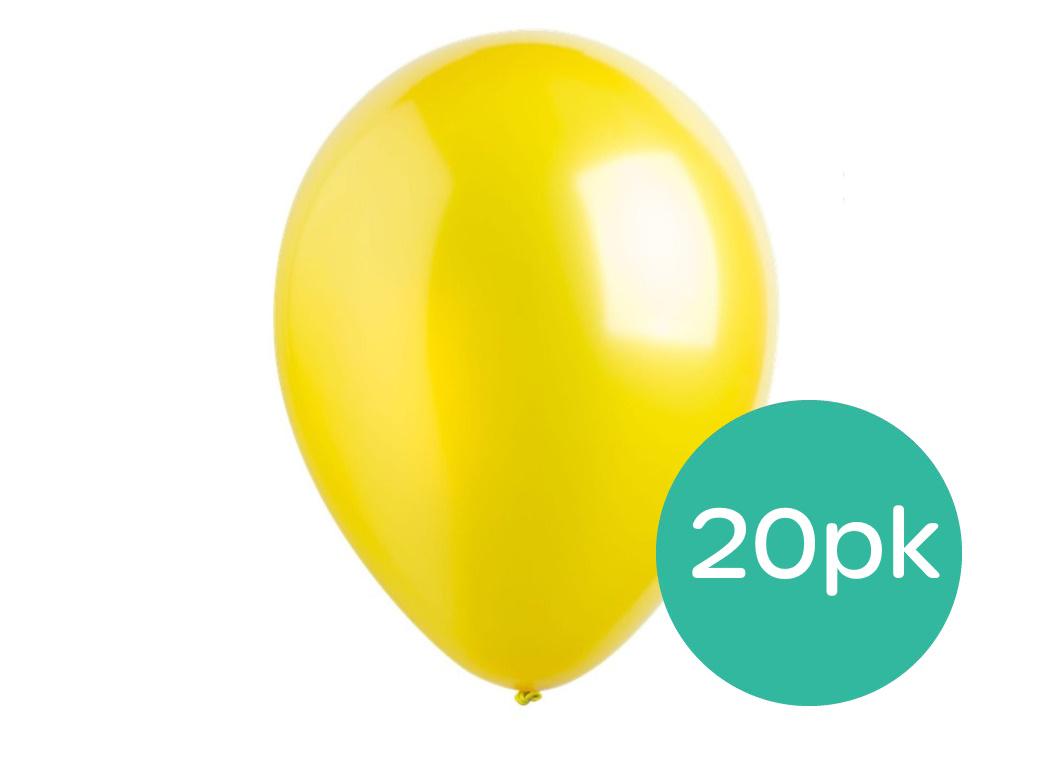 Value Balloons 20pk - Pearl Yellow