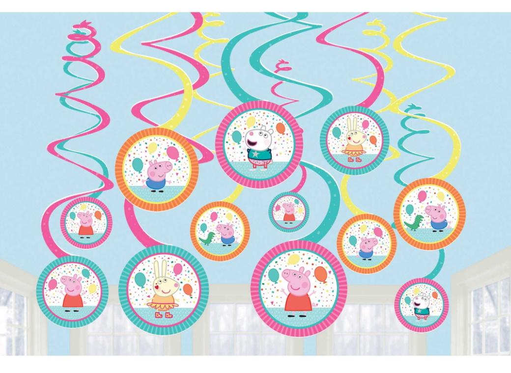 Peppa Pig Hanging Spiral Decorations