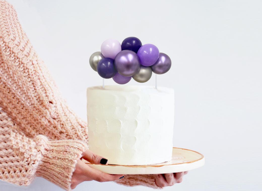Balloon Garland Cake Topper - Perfectly Purple