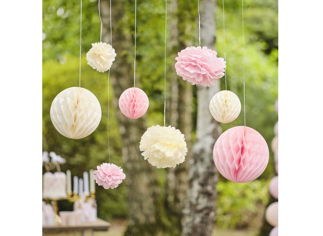 Pom Pom & Honeycomb Tissue Party Decorations