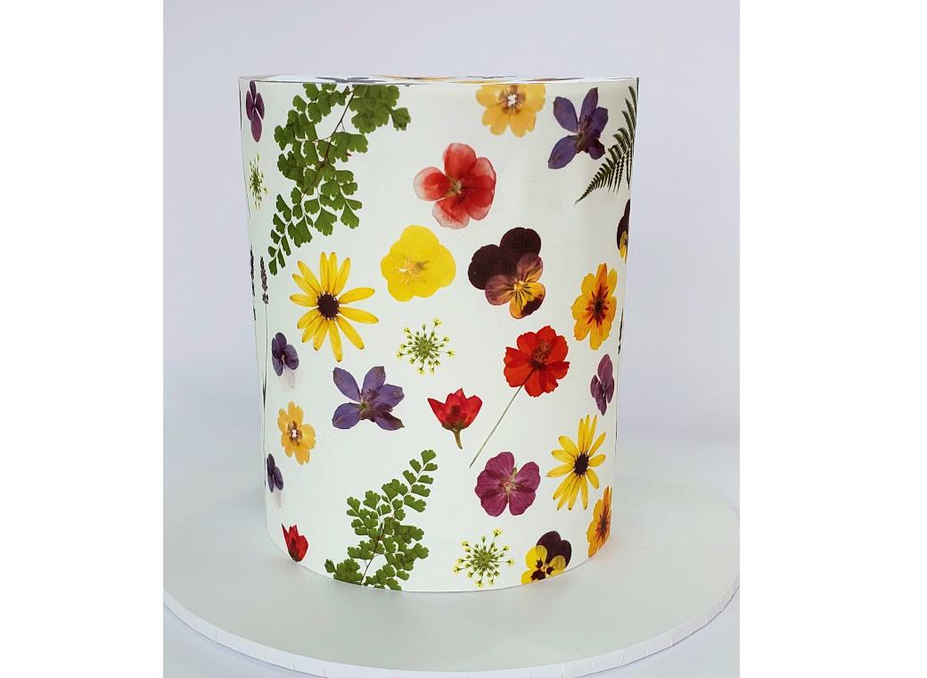 Edible Icing Image Wrap - Pressed Flowers