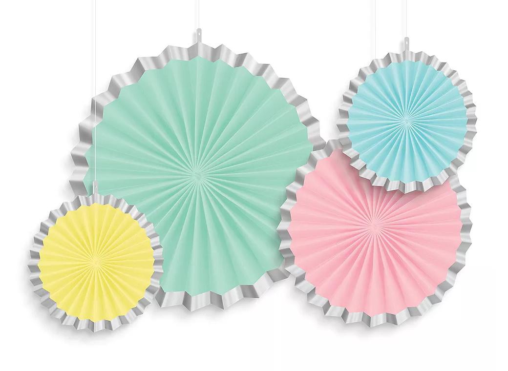 Pretty Pastels Paper Fans 4pk
