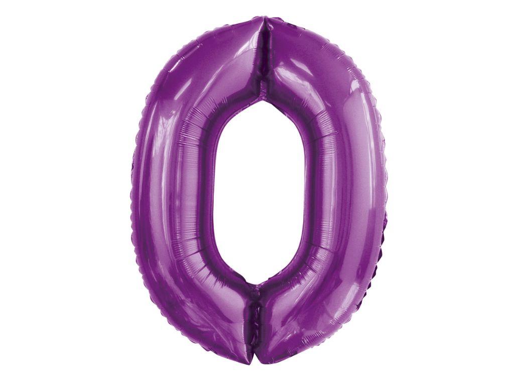 86cm Purple Number Balloon - 0