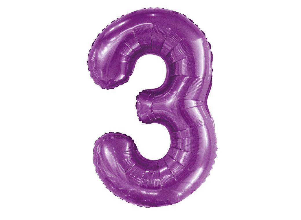 86cm Purple Number Balloon - 3