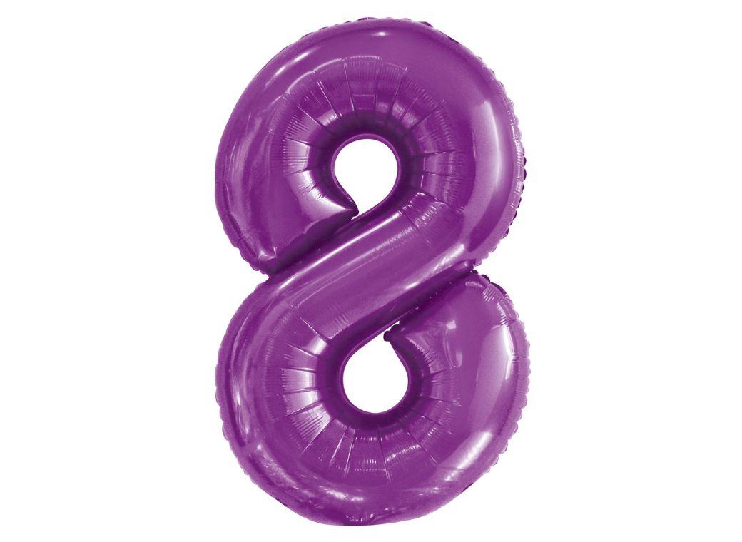 86cm Purple Number Balloon - 8