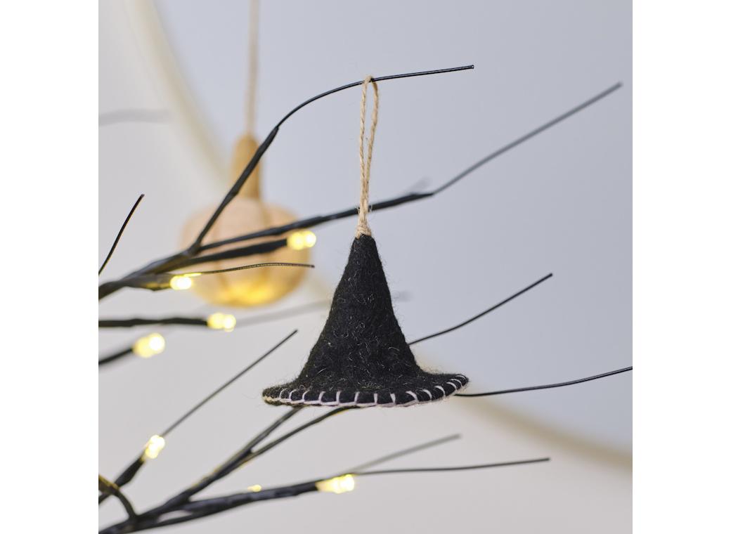 Pumpkin Spice Felt Witches Hat Tree Decoration