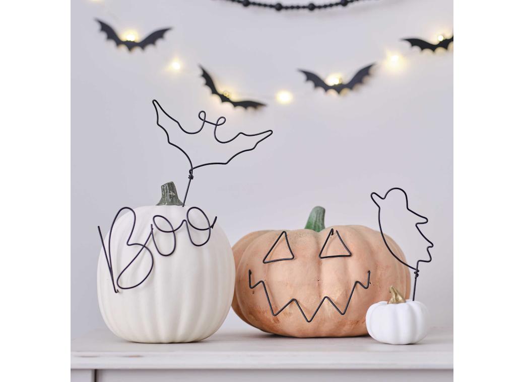 Pumpkin Spice Halloween Wire Decorations