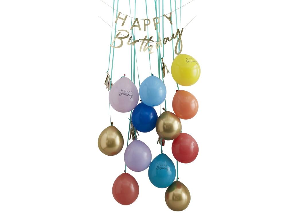 Rainbow & Gold Happy Birthday Balloon Door Kit