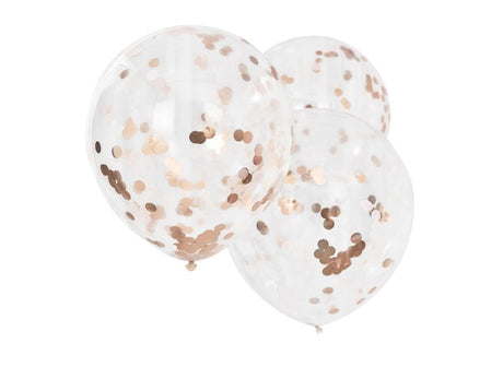 Rose Gold & Blush Confetti 60cm Balloons 3pk