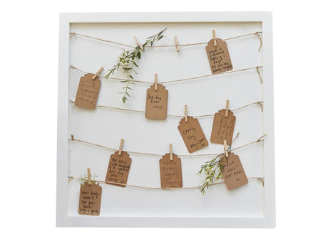 Rustic Country Peg & String Frame Guest Book Alternative