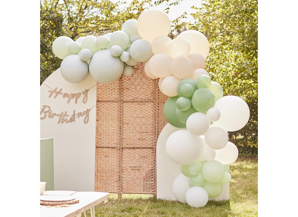 Sage, Nude & White Balloon Arch Kit