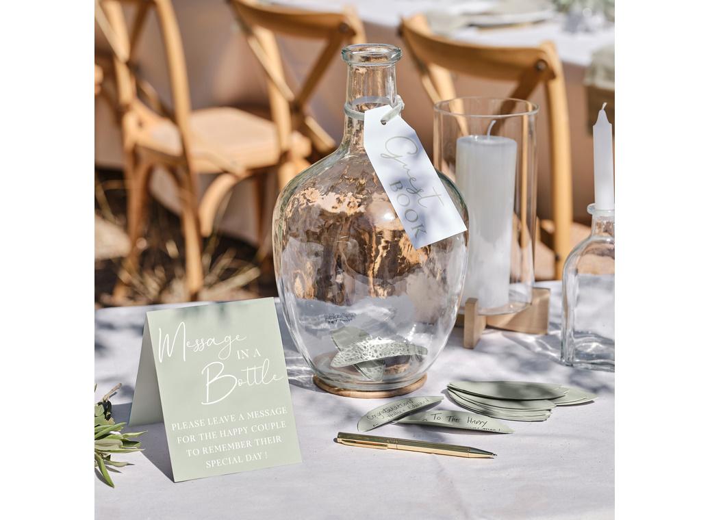 Sage Wedding Message in a Bottle Guest Book Alternative