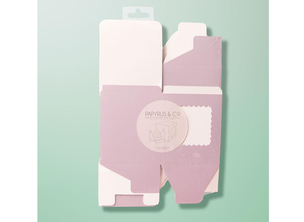 Scalloped Single Cupcake Box 6pk - Pastel Lilac