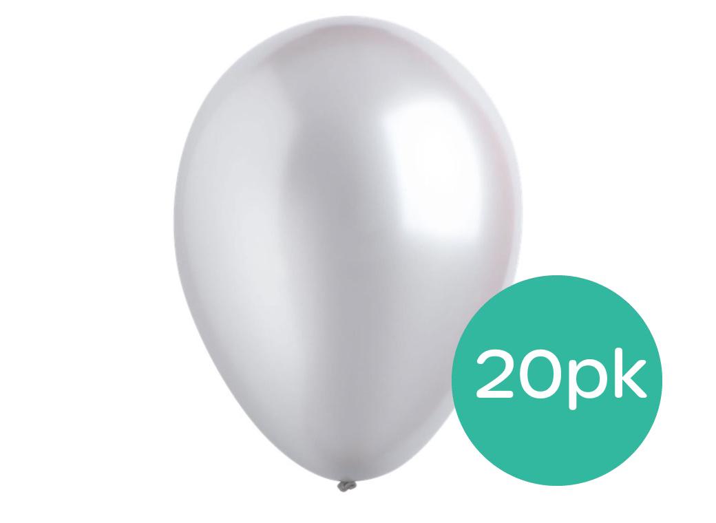 Value Balloons 20pk - Silver