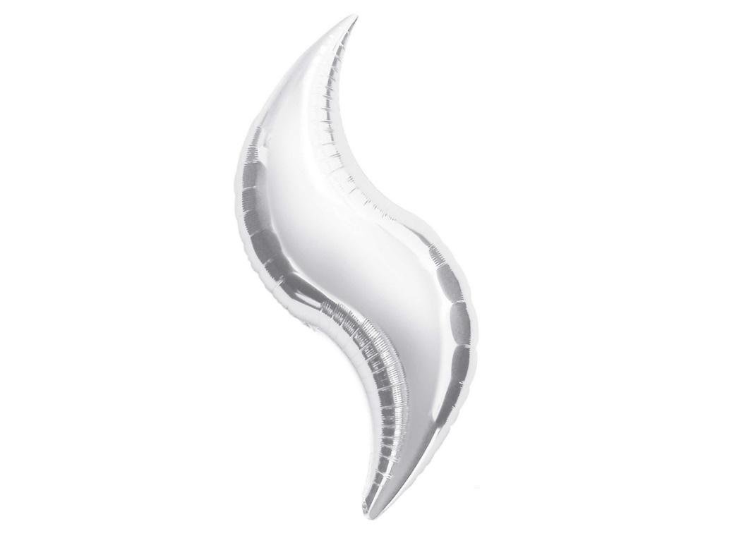 Silver Curve Shaped Foil Balloon 71cm