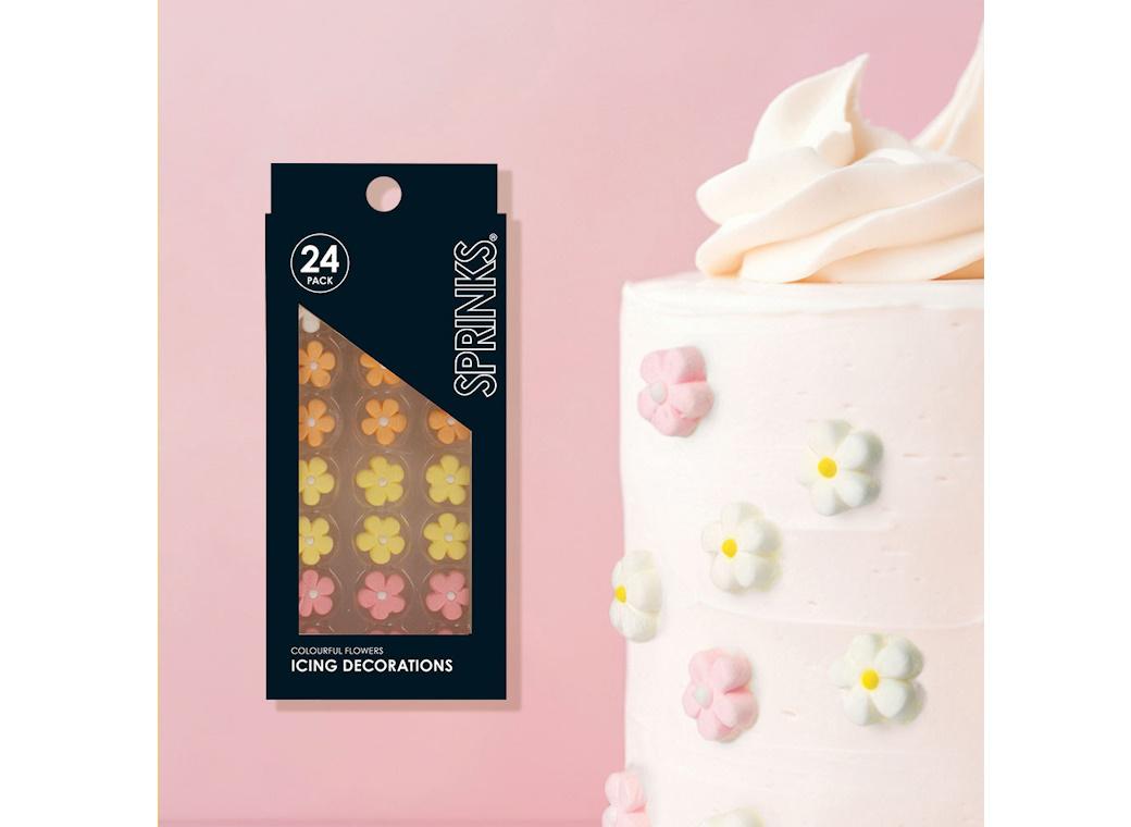 Sprinks Icing Decorations - Colourful Flowers 24pk