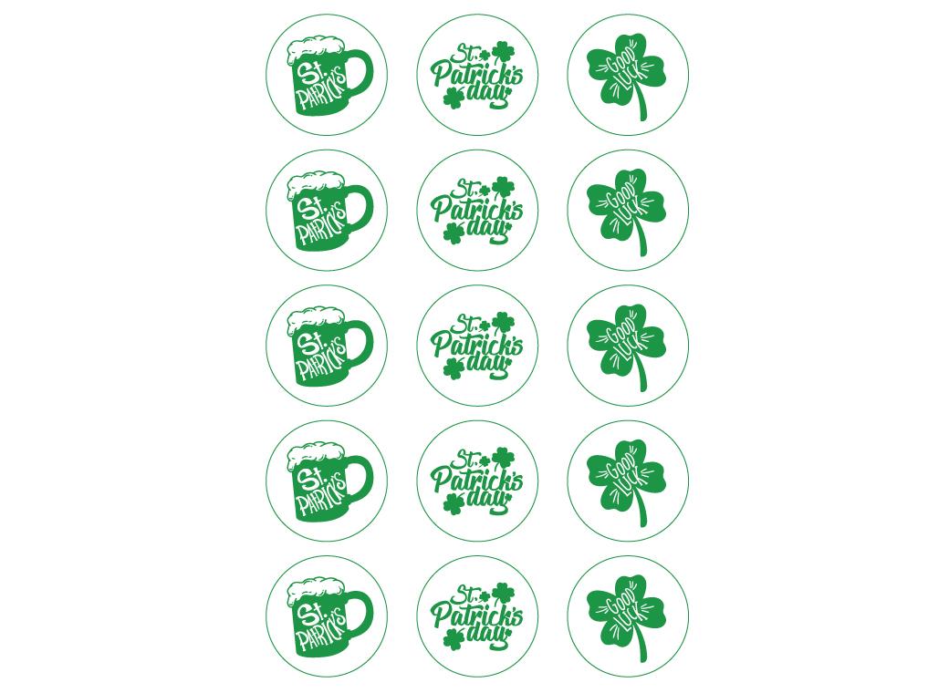 St Patrick's Edible Cupcake Toppers
