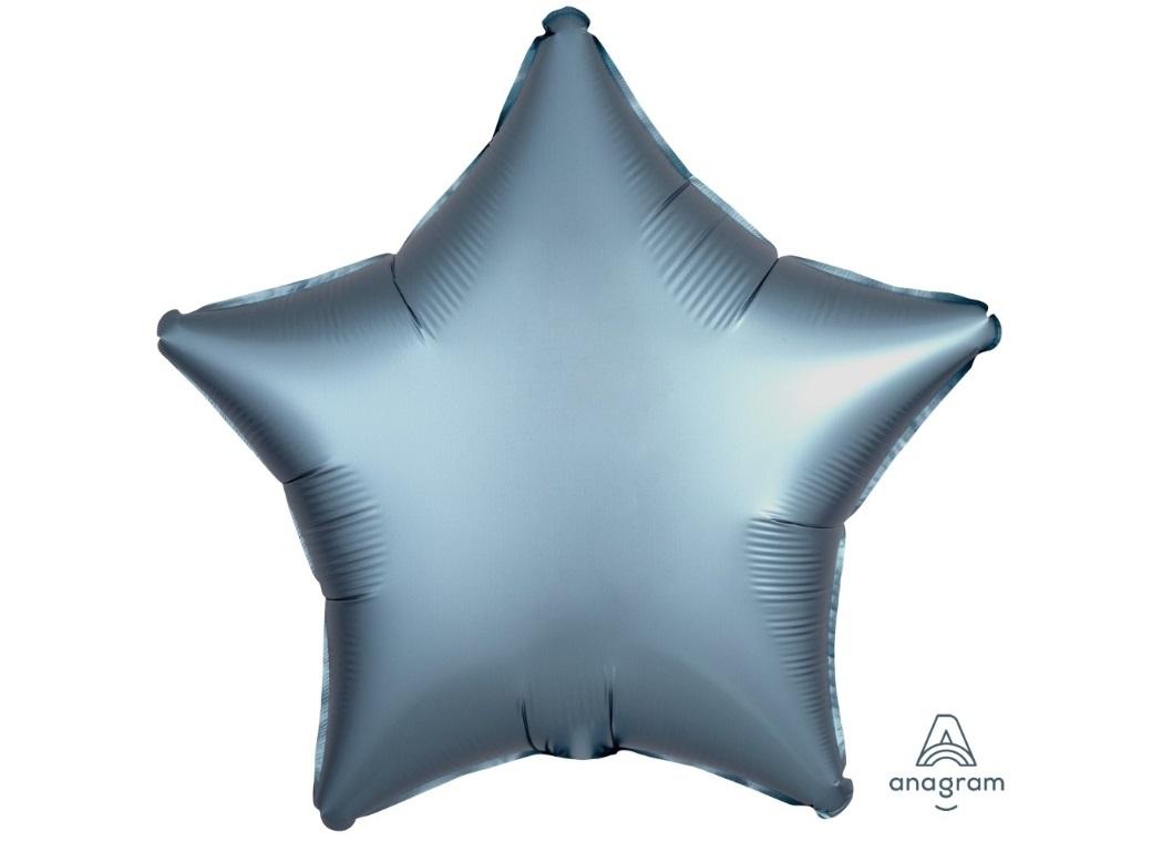 Star Shaped Foil Balloon - Satin Luxe Blue Steel