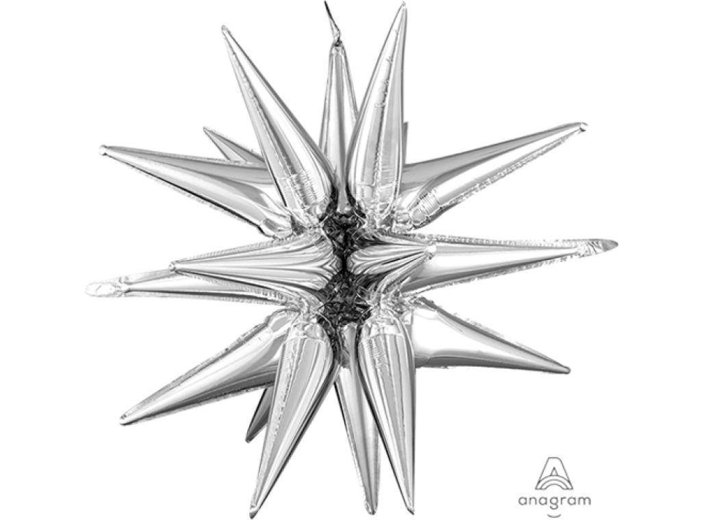 Large Magic Star SuperShape Foil Balloon - Silver