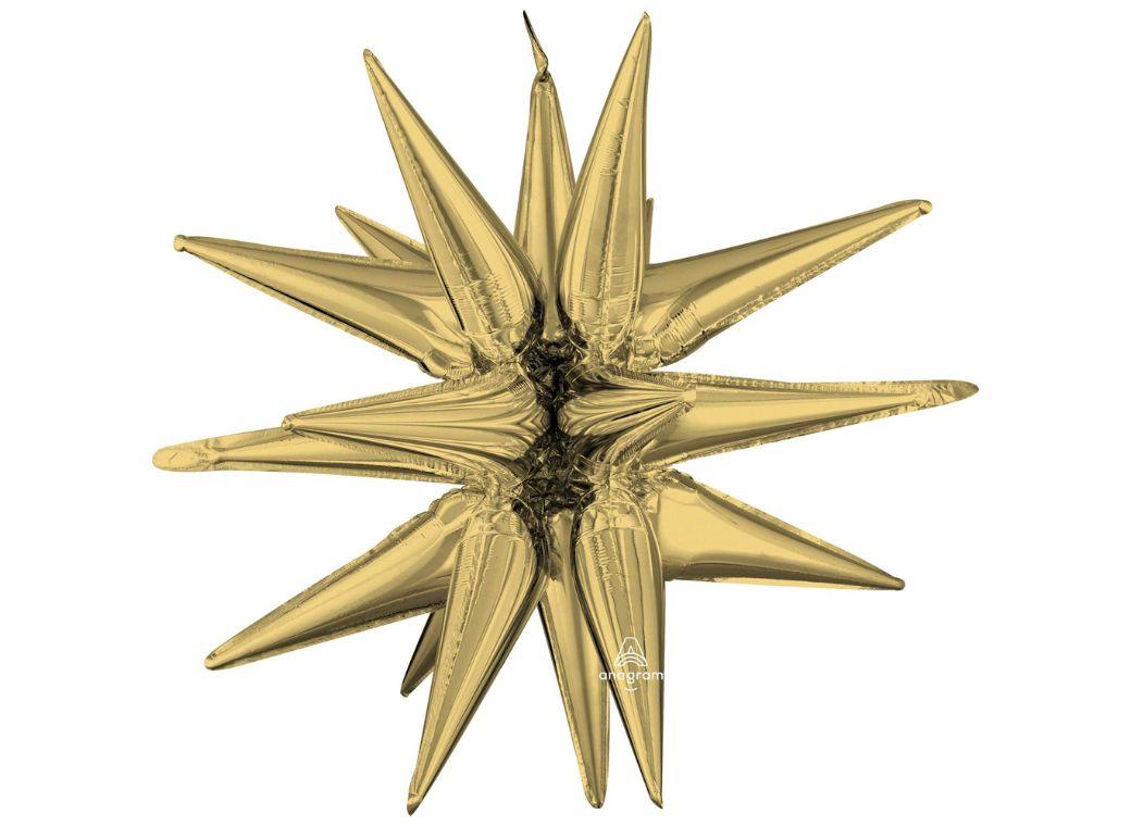 Large Magic Star SuperShape Foil Balloon - White Gold