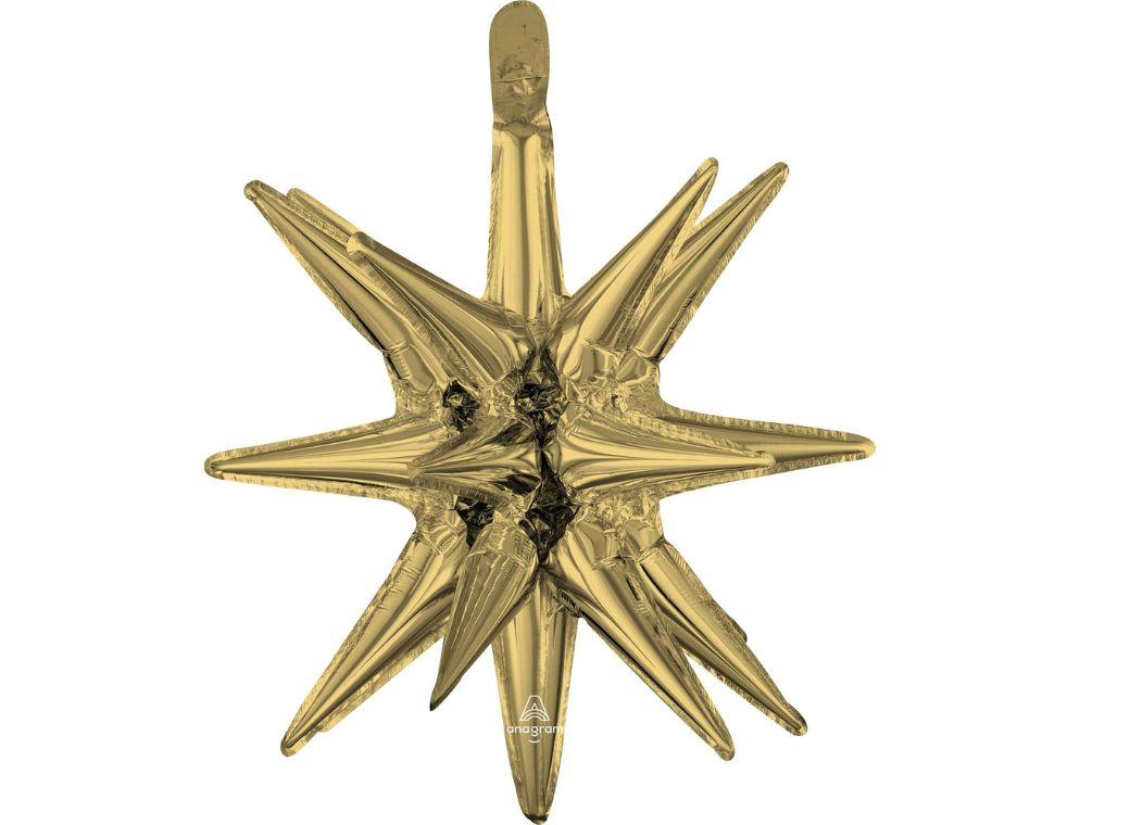 Small Magic Star SuperShape Foil Balloon - White Gold