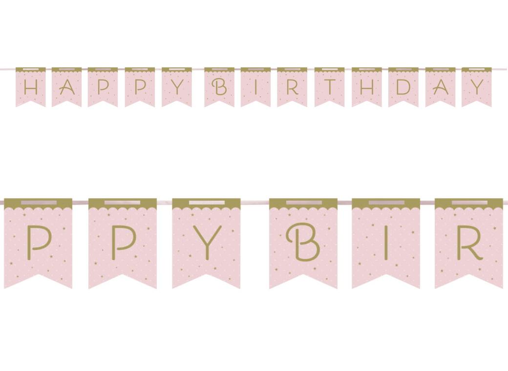 Swan Party Happy Birthday Banner