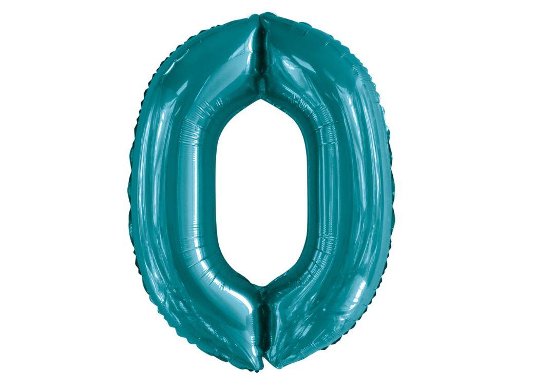 86cm Teal Number Balloon - 0