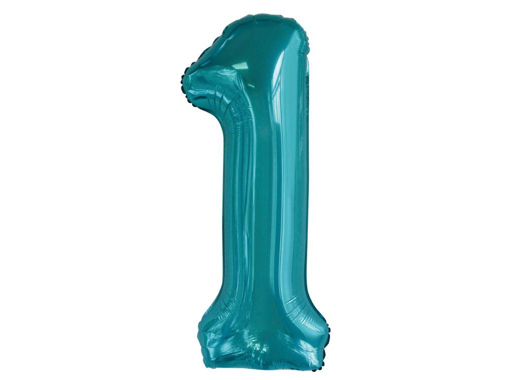 86cm Teal Number Balloon - 1