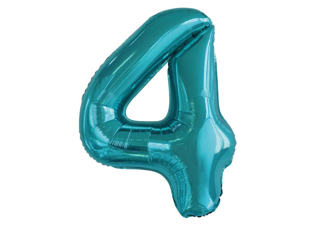 86cm Teal Number Balloon - 4