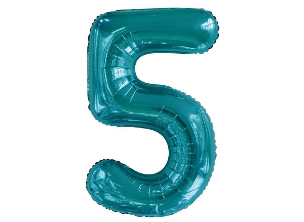 86cm Teal Number Balloon - 5